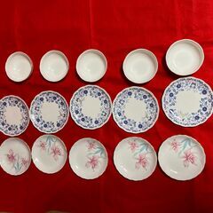 【昭和レトロ洋食器】平皿小鉢まとめて15枚
