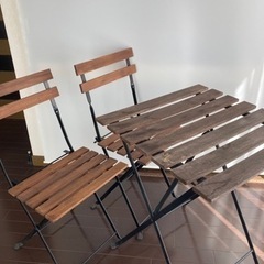 【交渉中】IKEA折り畳みテーブル イスのセット　無料　アウトドア
