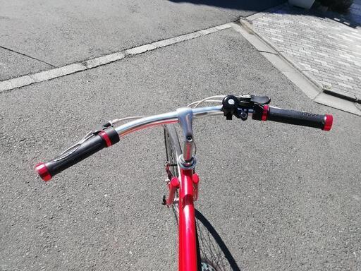 マルキン　s-1-k  ホダカ　シマノ6速　520mm red 街乗りクロスバイク　引取限定　埼玉県狭山市　グリップ赤オシャレに マルキン s-1-k ホダカ シマノ6速 520mm red 街乗りクロスバイク 引取