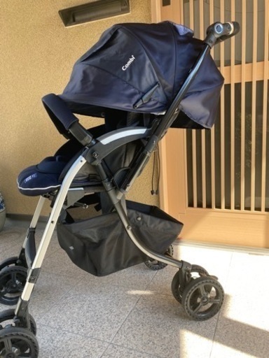 【美品】コンビ　ベビーカー　ネムリエ（ネイビー）