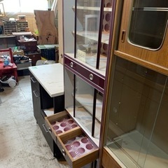JF3657 レトロポップで可愛いキャビネット 食器棚