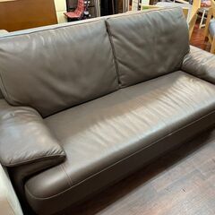 ソファー ◆ ゆったり2人掛け レザーソファー ◆ 高さ80cm×横180cm ブラウン