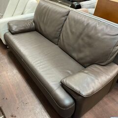 ソファー ◆ ゆったり2人掛け レザーソファー ◆ 高さ80cm×横180cm ブラウン