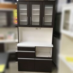 J852 ニトリ 食器棚 キッチンボード ベリーズ BELIZE 100KB ダーク