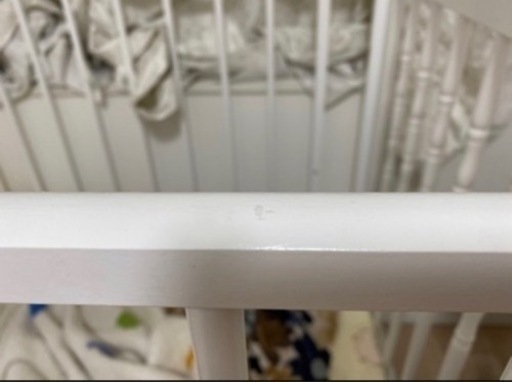 柵が可愛い　カトージ　ソフィア　ベビーベッド　白　プーさんの布団付けます　katoji 柵が可愛い カトージ ソフィア ベビーベッド 白 プーさんの布団付け