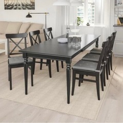 IKEA ダイニングテーブル (伸縮) 黒