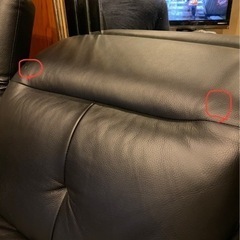 本革電動リクライニングソファ