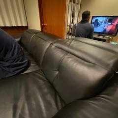 本革電動リクライニングソファ