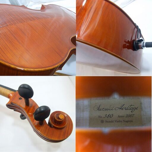 メンテ済み 鈴木バイオリンヘリテージ チェロ 2007年 No380 美品中古 極上虎杢 4/4 チェロ 新品本体価格121万円 国産製造品 弦新品交換済み 状態良好 愛知県清須市 手渡し 試奏可能 全国発送対応 中古チェロ 管理7066