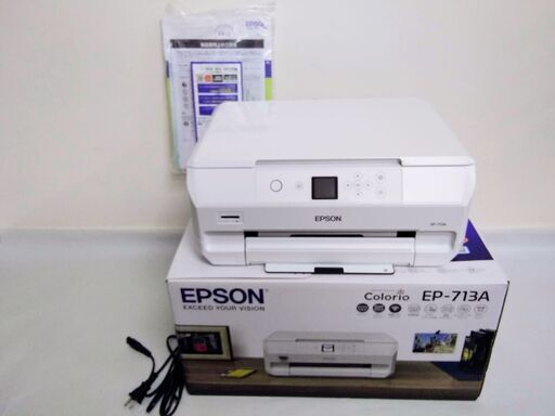 ほぼ未使用【2021年製】保証期間約3年 エプソン EPSON カラリオ A4カラーインクジェット複合機 EP-713A ６色インク写真画質