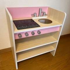 【 格安 】 おままごと 木製 キッチン ピンク 女の子 