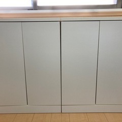 シンプルな白い収納棚　チェスト2個セット