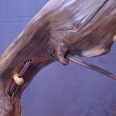 リサイクルカービング　流木ランプ吊り籠