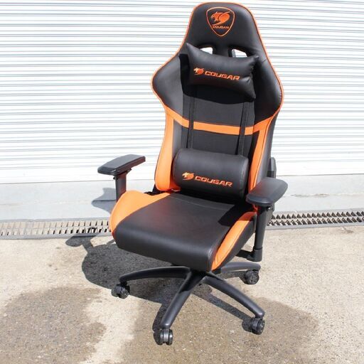 T508) COUGAR ゲーミングチェア Armor Gaming Chair PVCレザー 180度リクライニング 金属フレーム 人間工学 Eスポーツ テレワーク クーガー