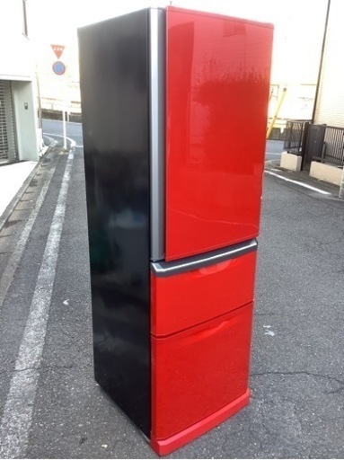 中古　三菱冷蔵庫　370L   レッド