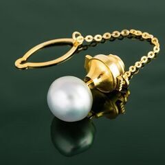 【ネット決済・配送可】K18 南洋真珠 ネクタイピン 品番t21...