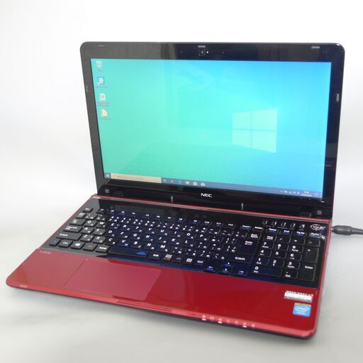 新品高速SSD Wi-Fi有 レッド ノートパソコン 15.6型 NEC PC-LS150NSR 中古美品 Celeron 4GB DVDRW 無線 webカメラ Windows10 Office