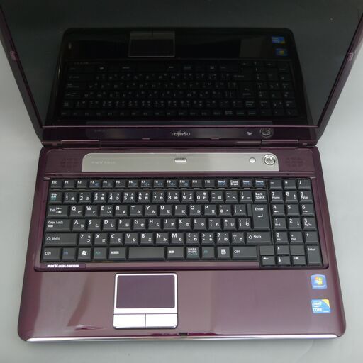 あずき色 ノートパソコン Windows10 中古良品 15.6型ワイド 富士通