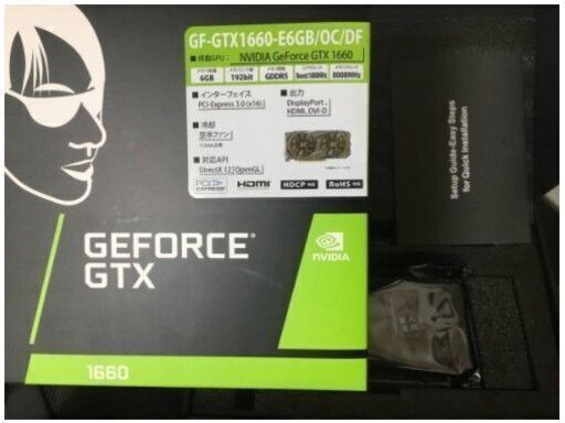 【値下げ】【良品】GEFORCE GTX1660 6GB / OC / DF グラフィックボード デュアルファン 玄人志向 GeForce GTX ゲーミングPC