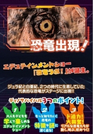 恐竜ラボ！ディノ・サバイバル　北九州公演チケット　プレミアム席３枚