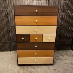 売約済み】中村敬木工 大川家具 チェスト タンス モザイク 引き出し 