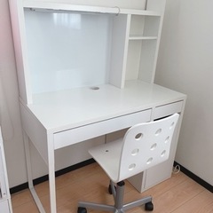 IKEA イケア 学習机 ミッケ 椅子付 ホワイト