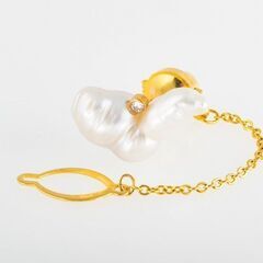 K18 南洋バロック真珠・ダイヤモンド ネクタイピン 品番t21-67d