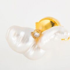 K18 南洋バロック真珠・ダイヤモンド ネクタイピン 品番t21-67d