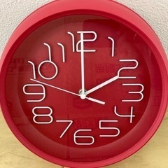 【ニトリ】壁掛け時計　赤