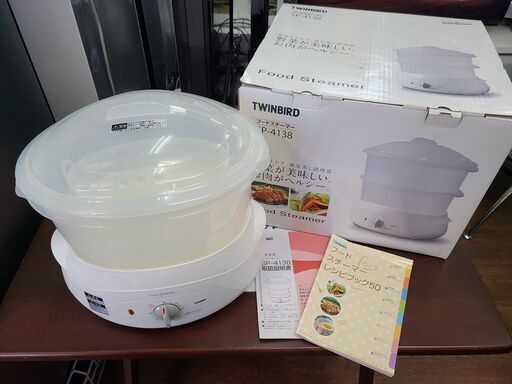 【リサイクルショップどりーむ天保山店】●168●　☆未使用品☆　ツインバード　フードスチーマー　電気蒸し調理器　SP-4138　2012年製　取扱説明書・レシピ付き♪