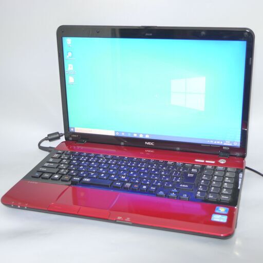 新品SSD WiFi有 レッド 赤色 ノートパソコン 15.6型 NEC PC-LS550FS1SR 中古良品 第2世代Core i5 4GB Blu-ray 無線 Windows10 Office