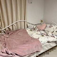 【ネット決済】ニトリ　シングルベッド　アンティークベッド、Nスリ...