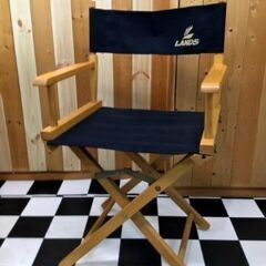 LANDS製 木製ディレクターズチェア  アウトドア 折りたたみ椅子