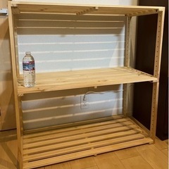 【ネット決済】木製ラック 棚 ２段