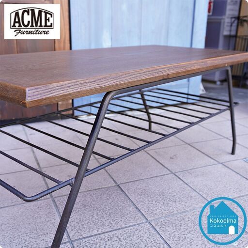 ACME FURNITURE(アクメファニチャー)のBELLS FACTORY(ベルズファクトリー)コーヒーテーブルです。ブルックリンスタイルやインダストリアルな空間におススメのリビングテーブル！CB315