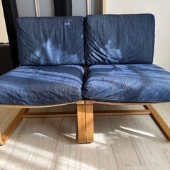 りー様専用】☆美品！即購入可能！☆ 無印 ソファチェア オーク材 ネイビー