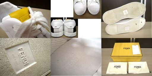 フェンディ スニーカー ホワイト FFモノグラム 7E 1408 サイズ8 日本