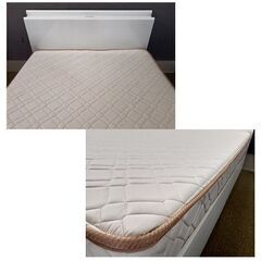 札幌【ダブルベッド レール式引出×2杯】かためのマットレス 鏡面仕上げ風 分解＆組立て可能 ダブルベット 寝具 本郷通店