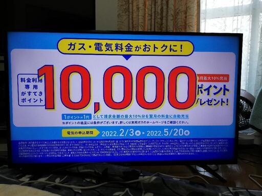 【最終値下げ24990→19990円】美品!格安!　早いもの勝ち　2018年式43インチ液晶テレビ