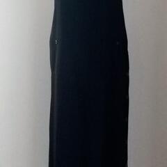 エプロン型ロングスカート ブラック M