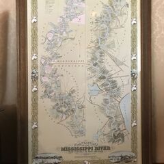 あげます。ミシシッピー川流域の古地図のポスターアート　額装済 