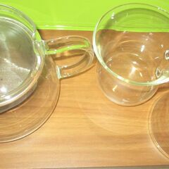 【中古品】HARIO製耐熱茶々急須とグラスカップ2個セット♪ハー...