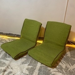 【お取引中】座椅子　セット　緑　折り畳み