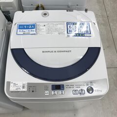 6か月間動作保証付　SHARP　全自動洗濯機　5.5kg　201...
