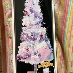 Xmasクリスマスツリー　ホワイト×ピンク