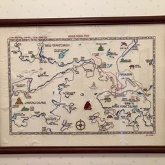 刺繍の額　香港マップ