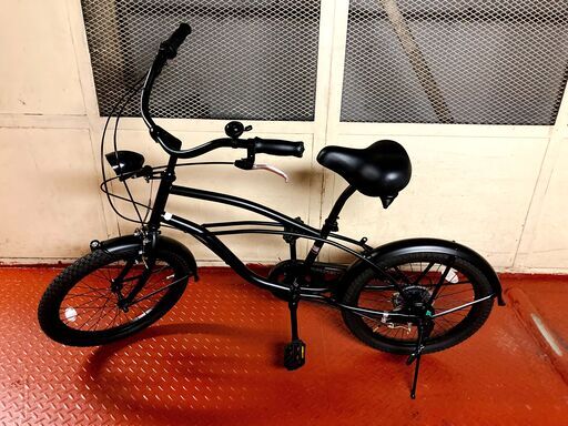 ミニベロ 自転車 マットブラック赤ハンドル整備済 楽天市場】【11月☆大型クーポン！】ビーチクルーザー 20インチ 自転車