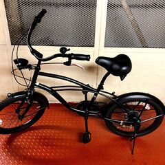 【本日限定価格】ビーチクルーザー／マットブラック／20インチ／ミニベロ／6段変速／ほぼ新品★