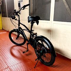 【本日限定価格】ビーチクルーザー／マットブラック／20インチ／ミニベロ／6段変速／ほぼ新品★