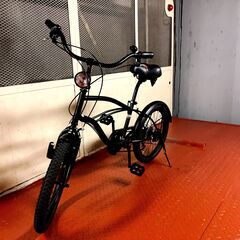 【本日限定価格】ビーチクルーザー／マットブラック／20インチ／ミニベロ／6段変速／ほぼ新品★